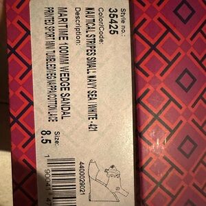 Tory Burch Nautical Stripes small navy sea/ white size 8.5